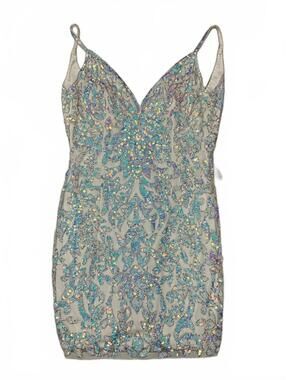 V Neck Fully Beaded Cocktail Dress NWT